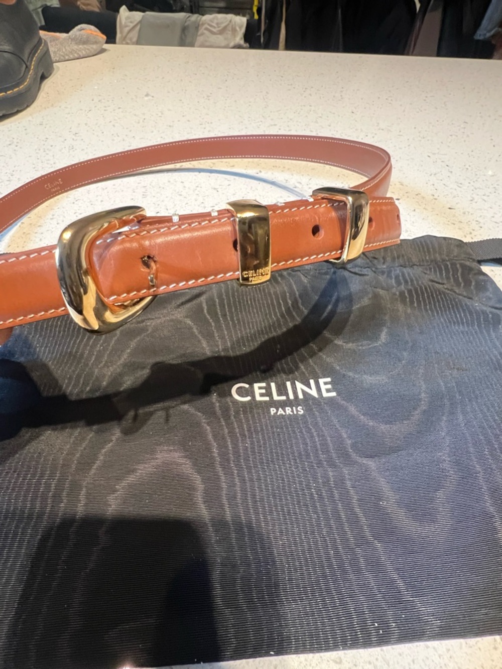 Celine brown leather belt - Picture 3 of 7